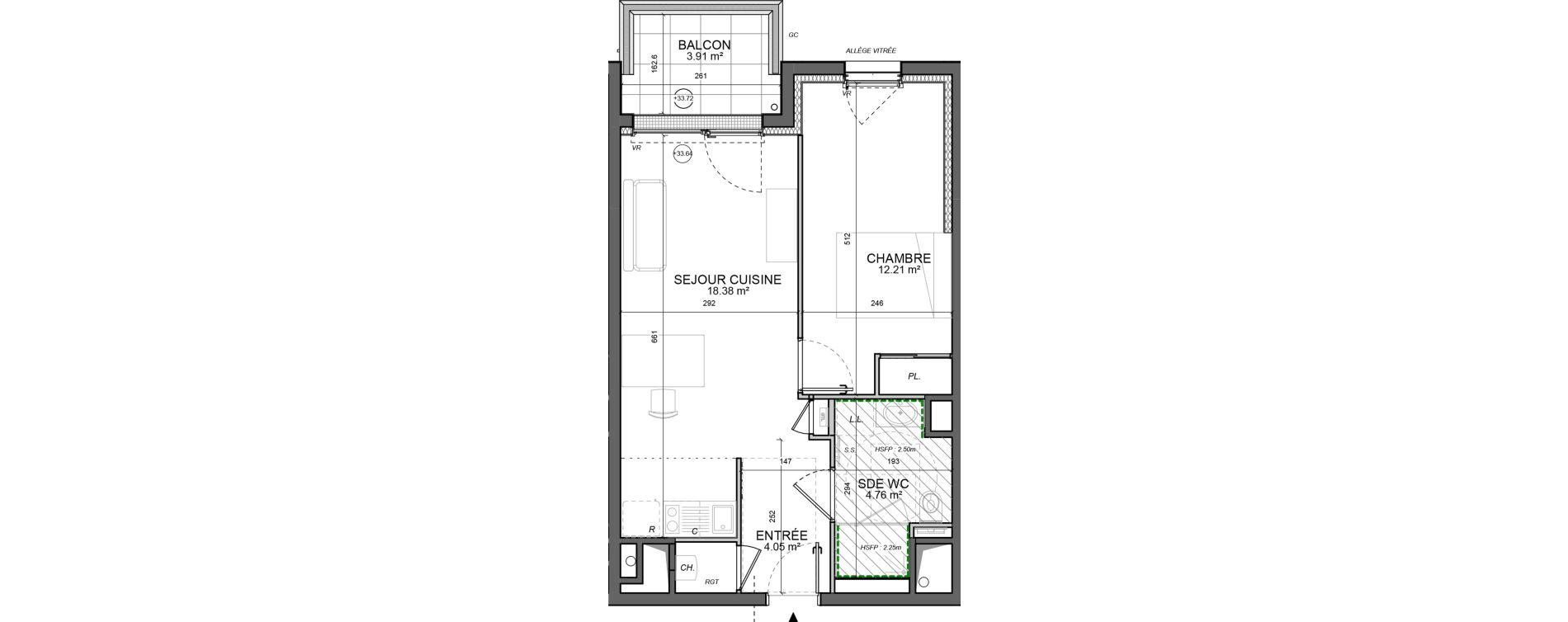 Appartement T2 de 39,41 m2 &agrave; Nantes Hauts pav&eacute;s - saint f&eacute;lix