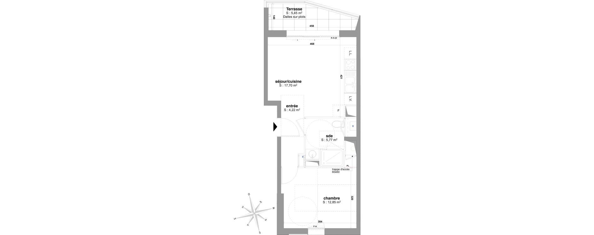 Appartement T2 de 40,54 m2 à Nantes Saint félix