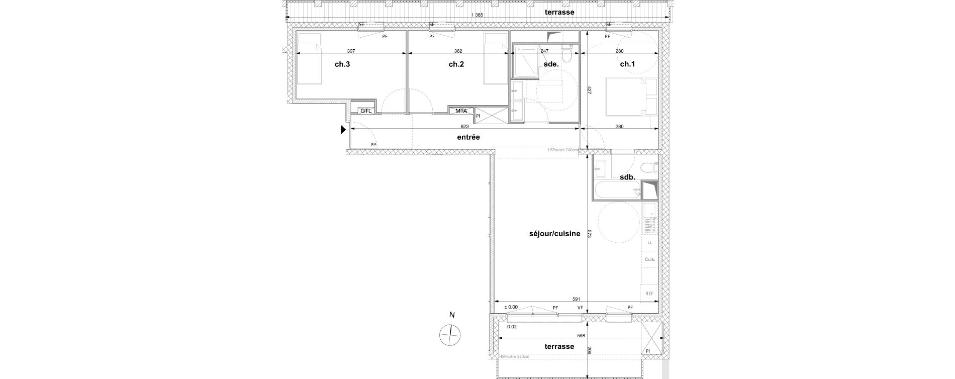 Appartement T4 de 82,00 m2 &agrave; Nantes R&eacute;publique