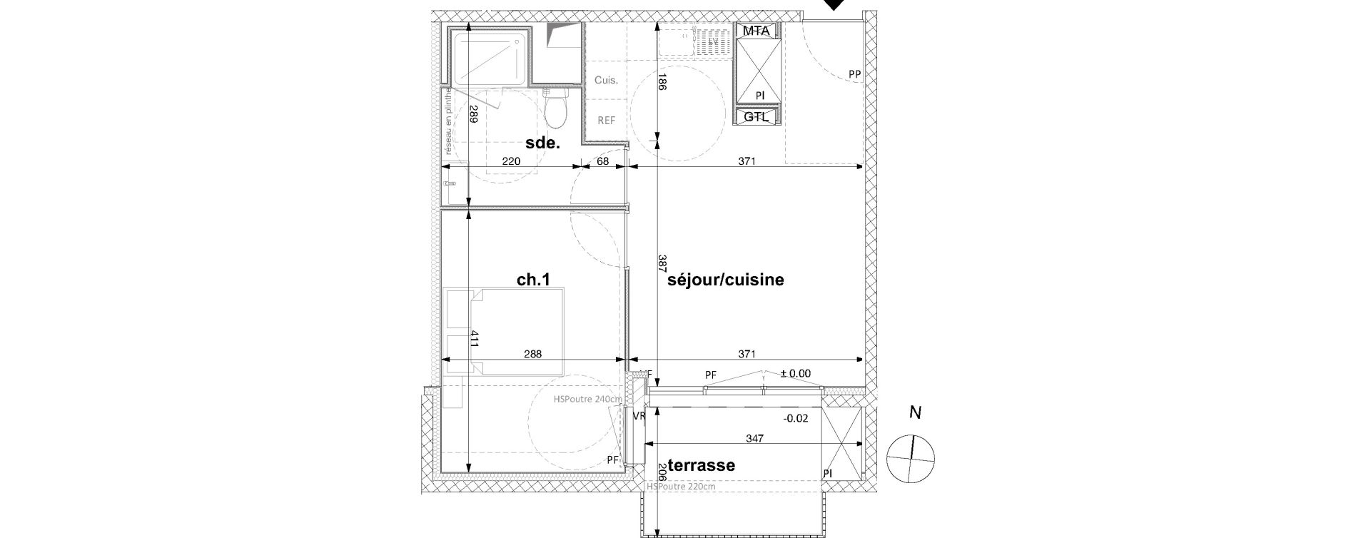 Appartement T2 de 40,00 m2 &agrave; Nantes R&eacute;publique