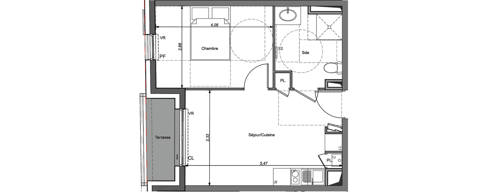 Appartement T2 de 35,90 m2 &agrave; Nantes Proce