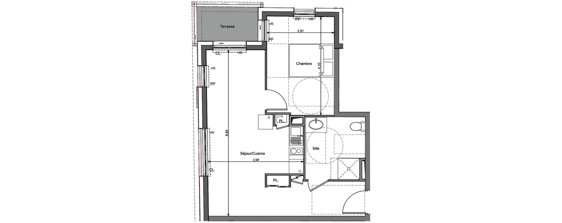 Appartement T2 de 43,70 m2 &agrave; Nantes Proce