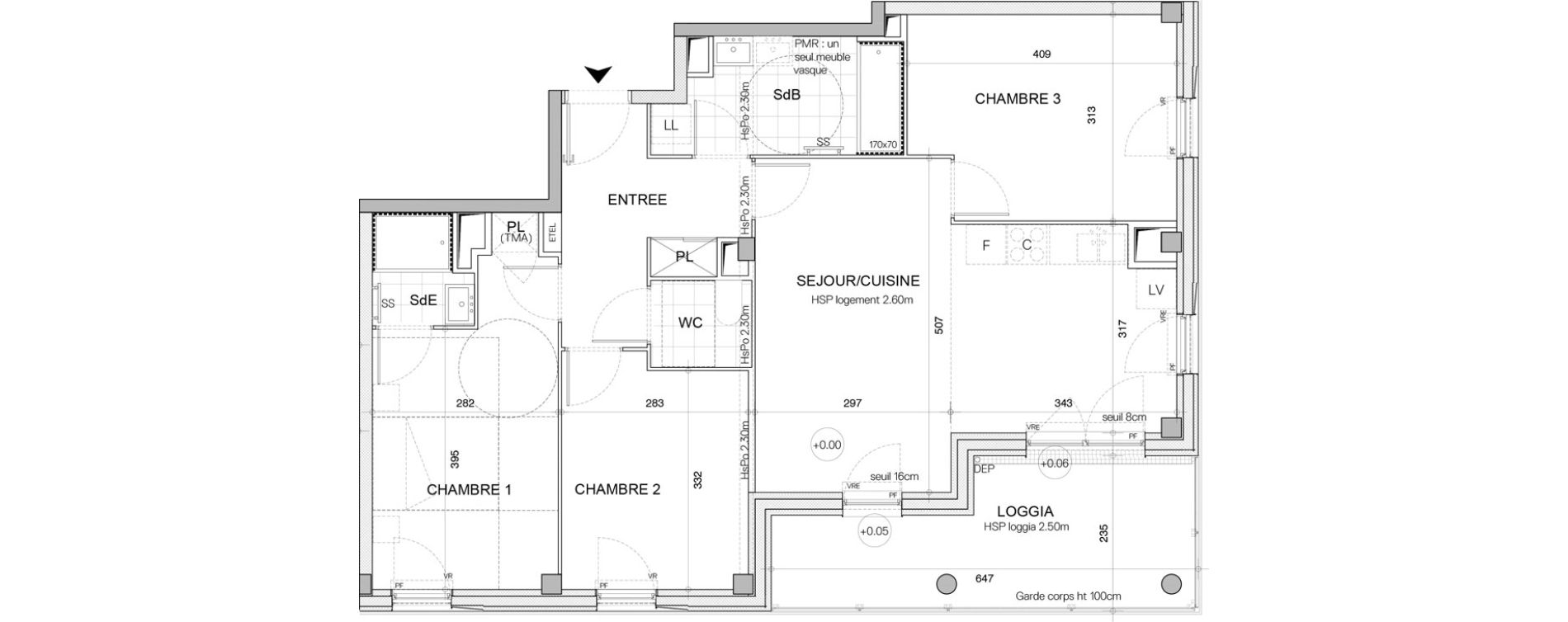 Appartement T4 de 77,81 m2 &agrave; Nantes Champ de manoeuvre