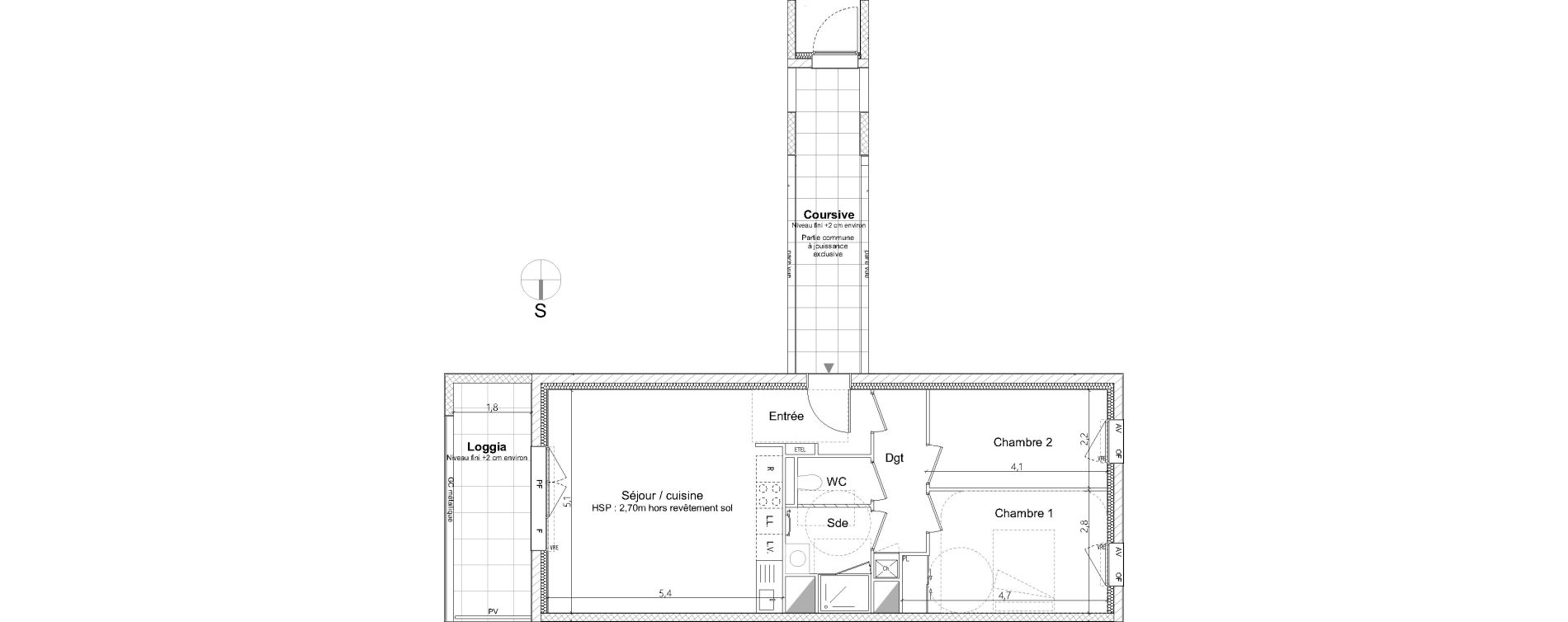 Appartement T3 de 62,40 m2 &agrave; Nantes La cr&eacute;ation