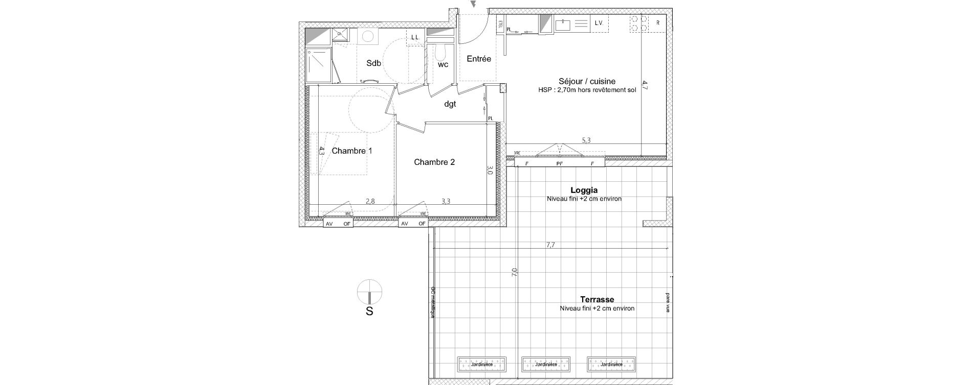 Appartement T3 de 62,10 m2 &agrave; Nantes La cr&eacute;ation