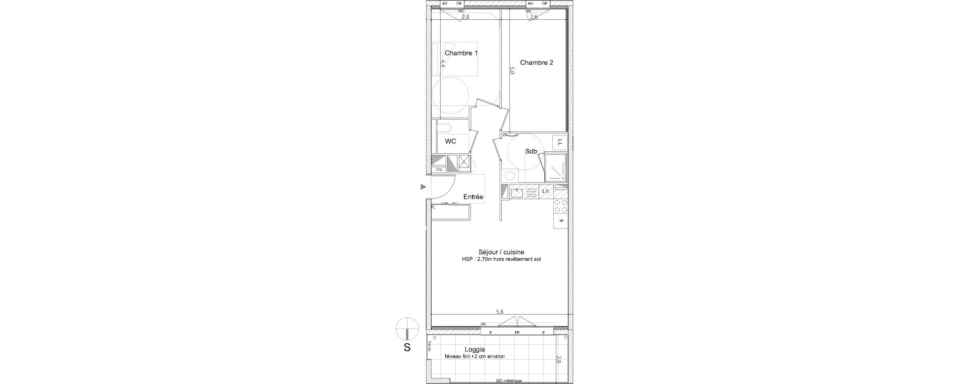 Appartement T3 de 69,40 m2 &agrave; Nantes La cr&eacute;ation