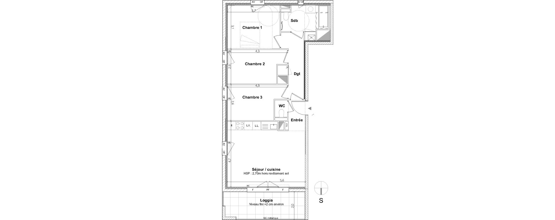 Appartement T4 de 71,50 m2 &agrave; Nantes La cr&eacute;ation