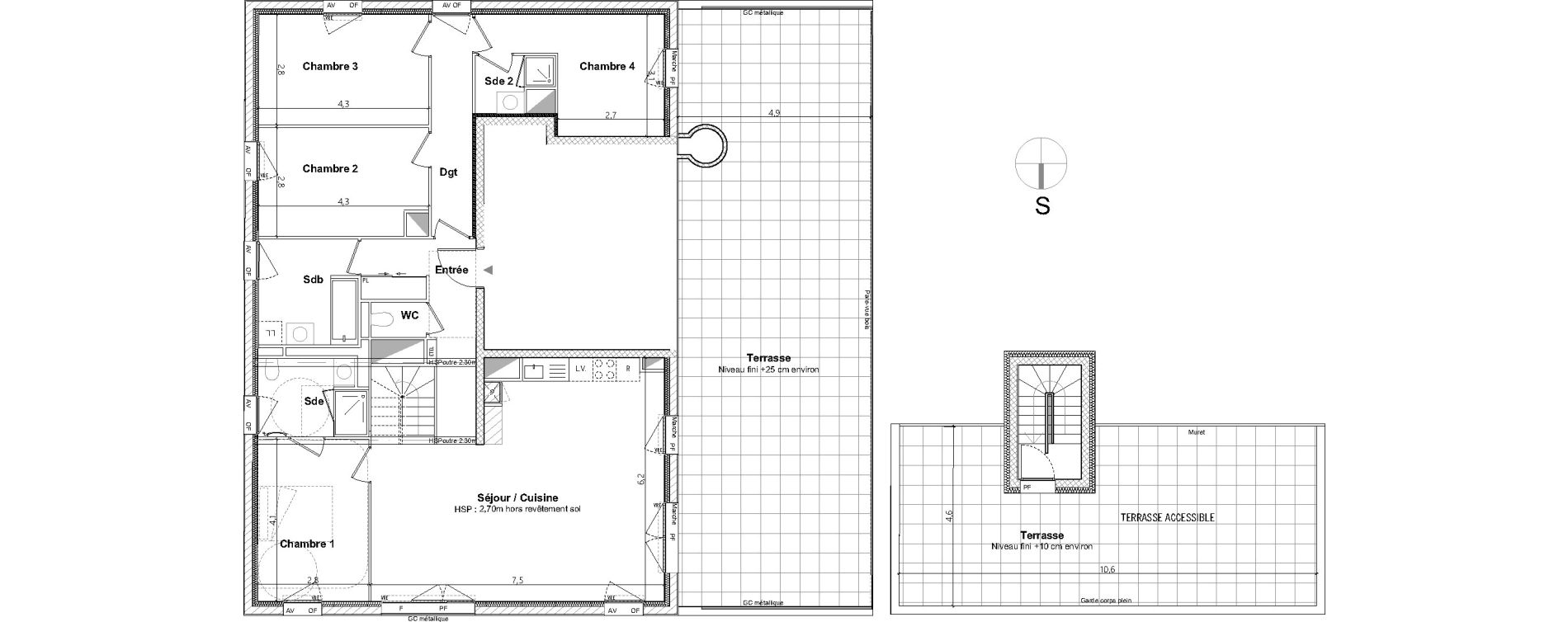 Appartement T5 de 116,60 m2 &agrave; Nantes La cr&eacute;ation