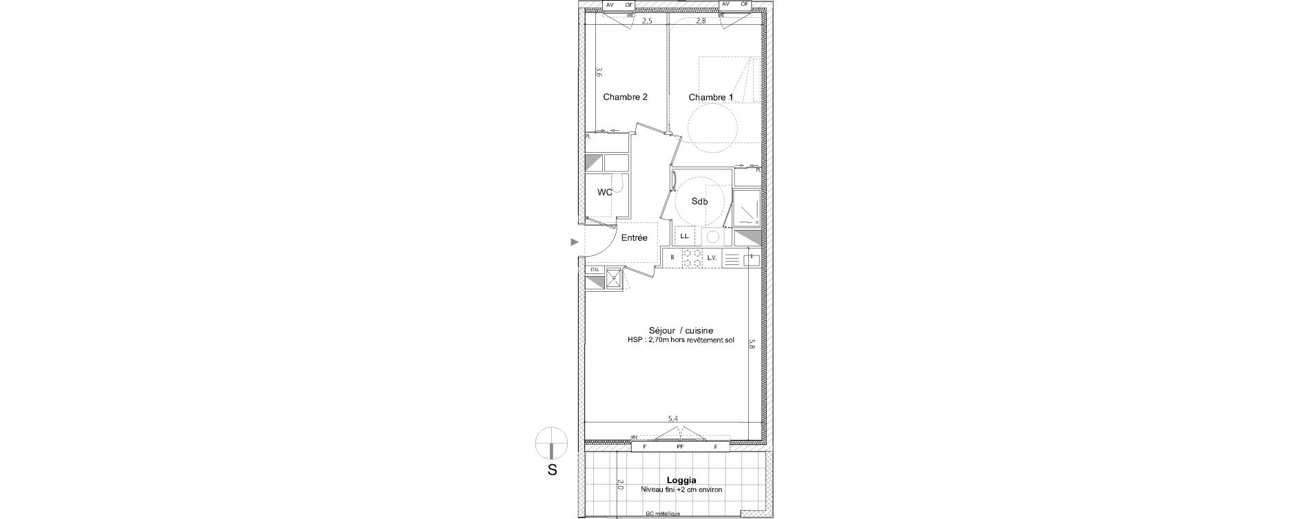 Appartement T3 de 66,10 m2 &agrave; Nantes La cr&eacute;ation