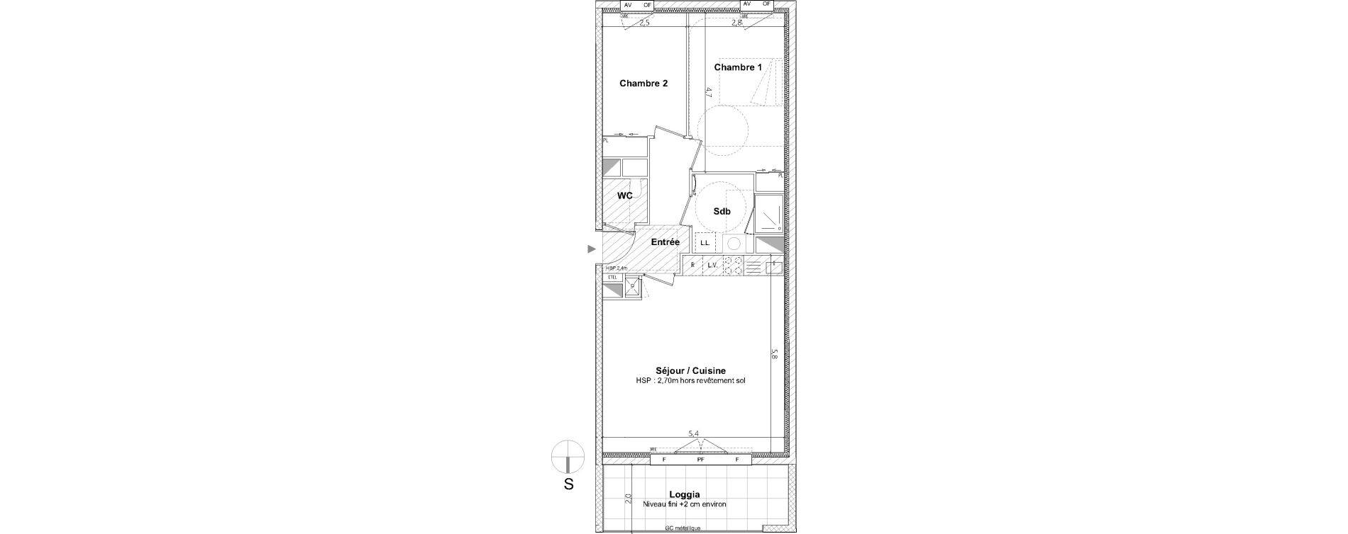 Appartement T3 de 66,10 m2 &agrave; Nantes La cr&eacute;ation