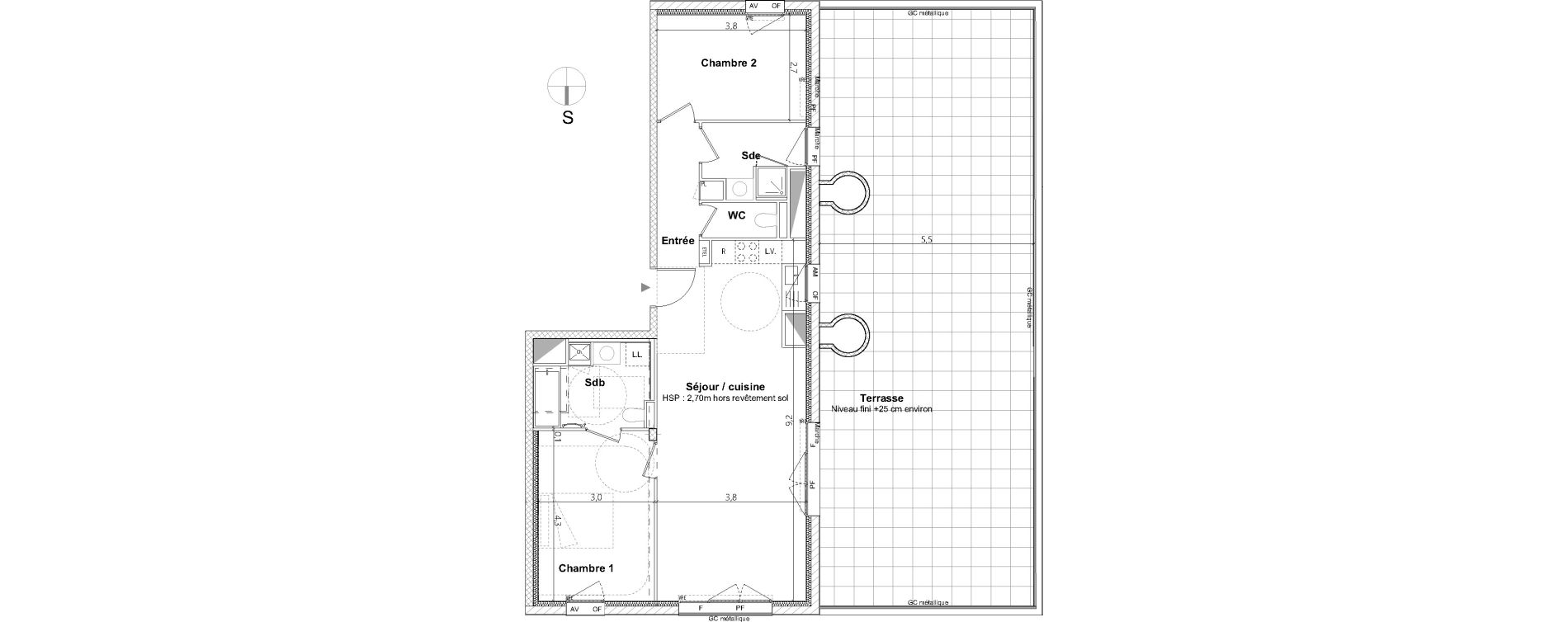 Appartement T3 de 72,80 m2 &agrave; Nantes La cr&eacute;ation