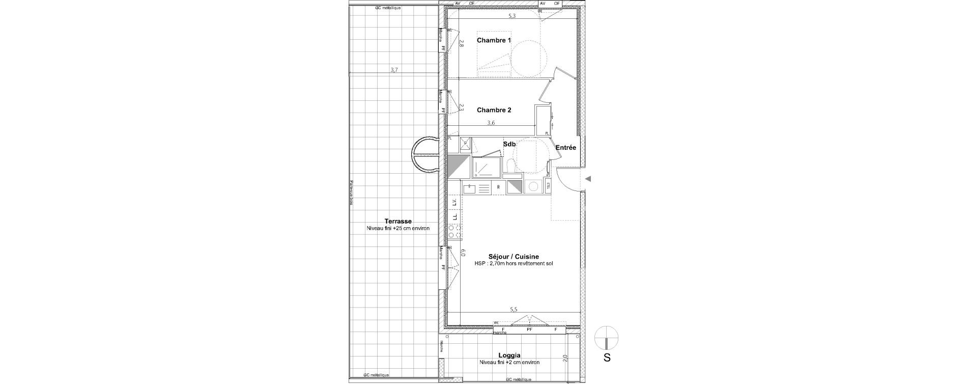 Appartement T3 de 67,30 m2 &agrave; Nantes La cr&eacute;ation