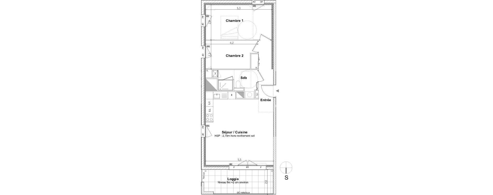 Appartement T3 de 67,30 m2 &agrave; Nantes La cr&eacute;ation