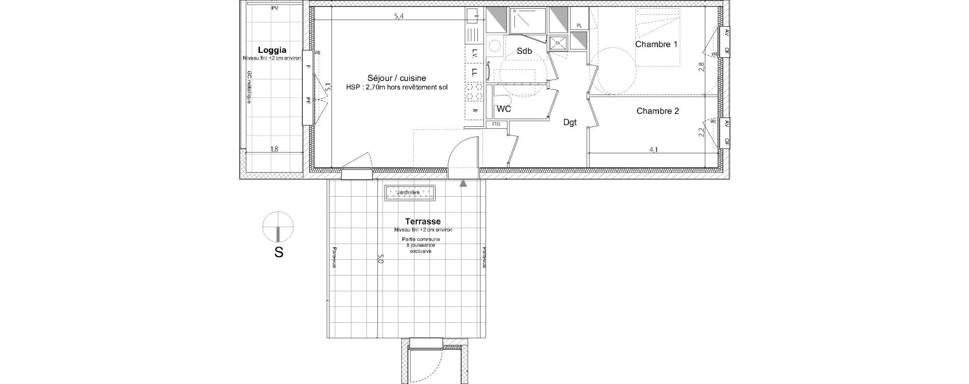 Appartement T3 de 61,60 m2 &agrave; Nantes La cr&eacute;ation