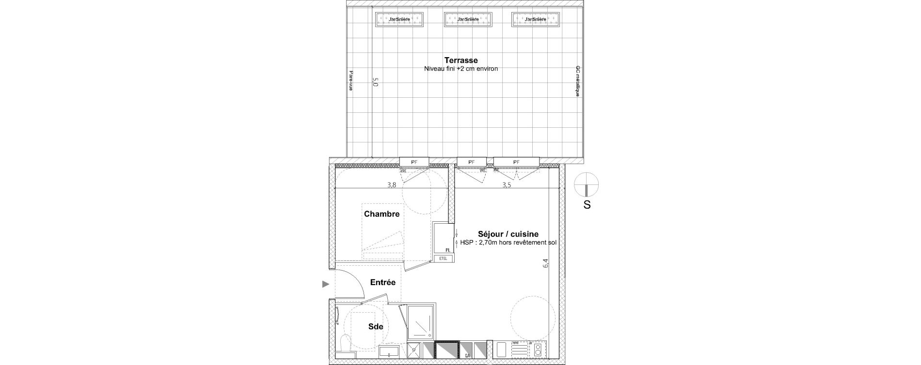 Appartement T2 de 44,90 m2 &agrave; Nantes La cr&eacute;ation