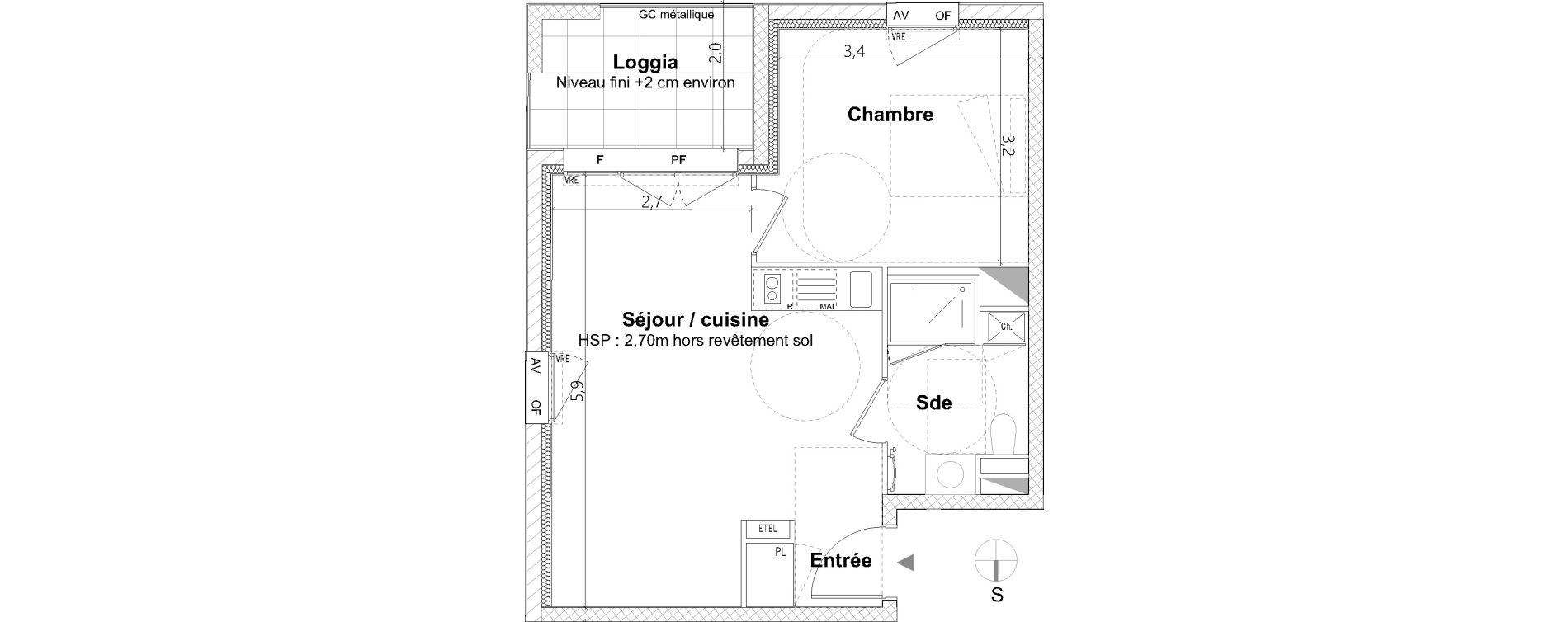 Appartement T2 de 40,60 m2 &agrave; Nantes La cr&eacute;ation