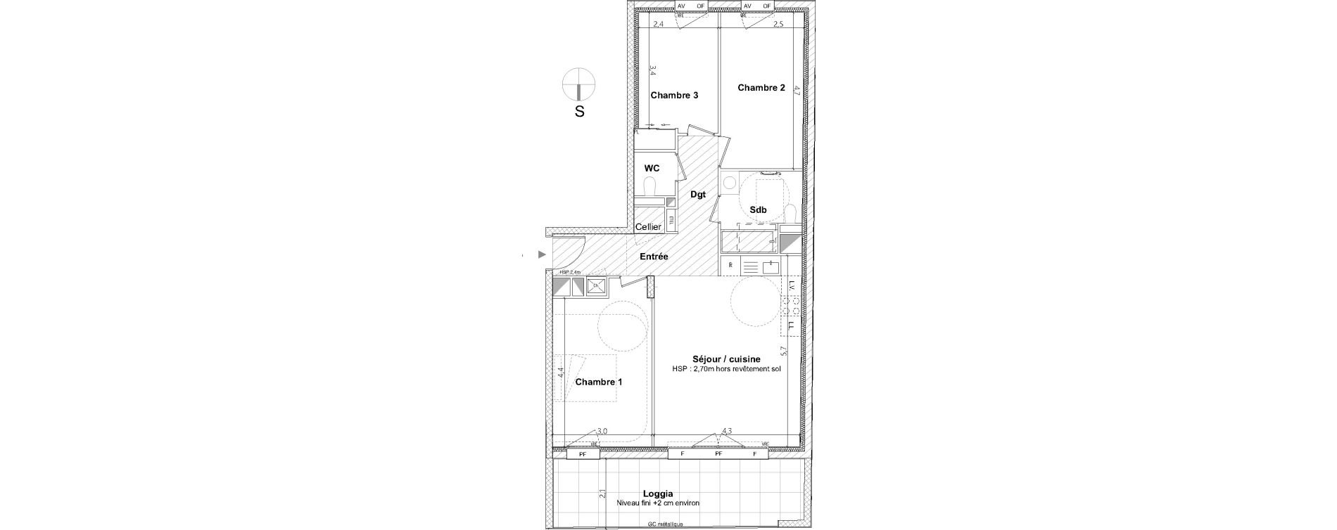 Appartement T4 de 75,80 m2 &agrave; Nantes La cr&eacute;ation