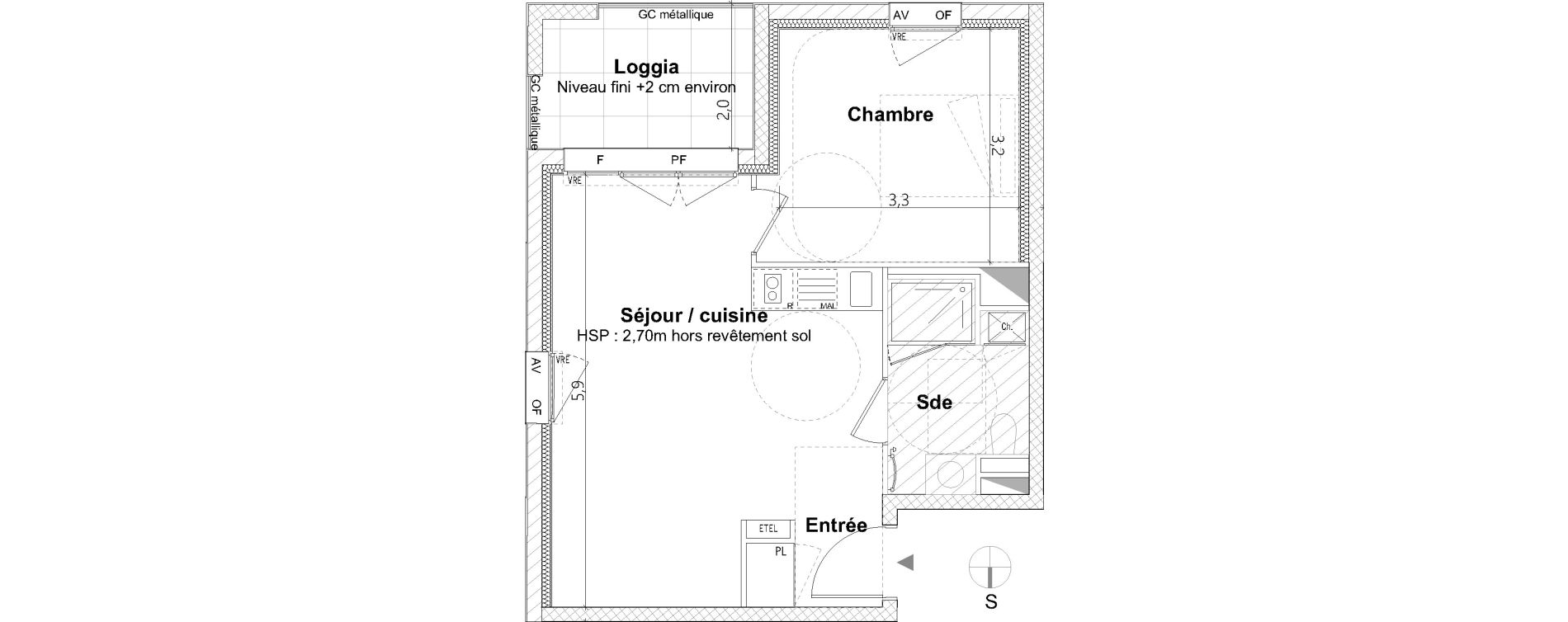 Appartement T2 de 40,20 m2 &agrave; Nantes La cr&eacute;ation