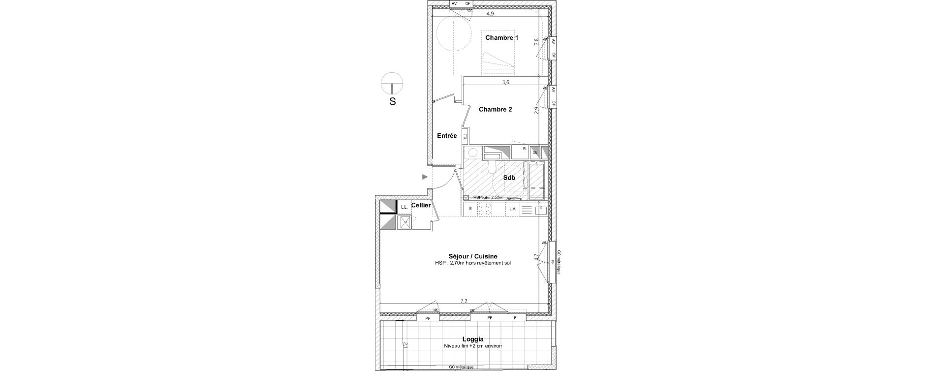 Appartement T3 de 70,30 m2 &agrave; Nantes La cr&eacute;ation