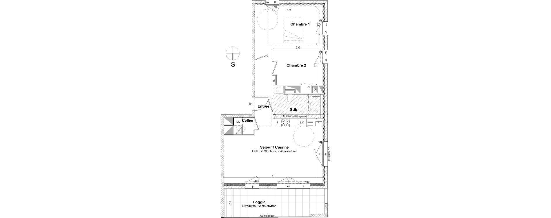 Appartement T3 de 70,30 m2 &agrave; Nantes La cr&eacute;ation