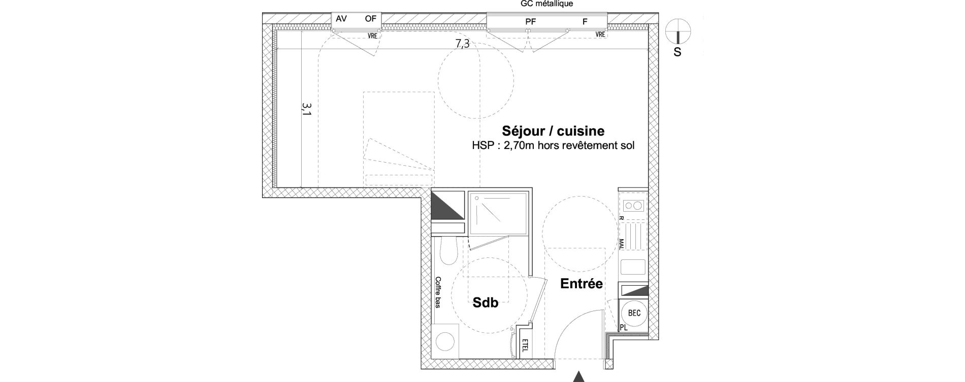 Studio de 35,60 m2 &agrave; Nantes La cr&eacute;ation