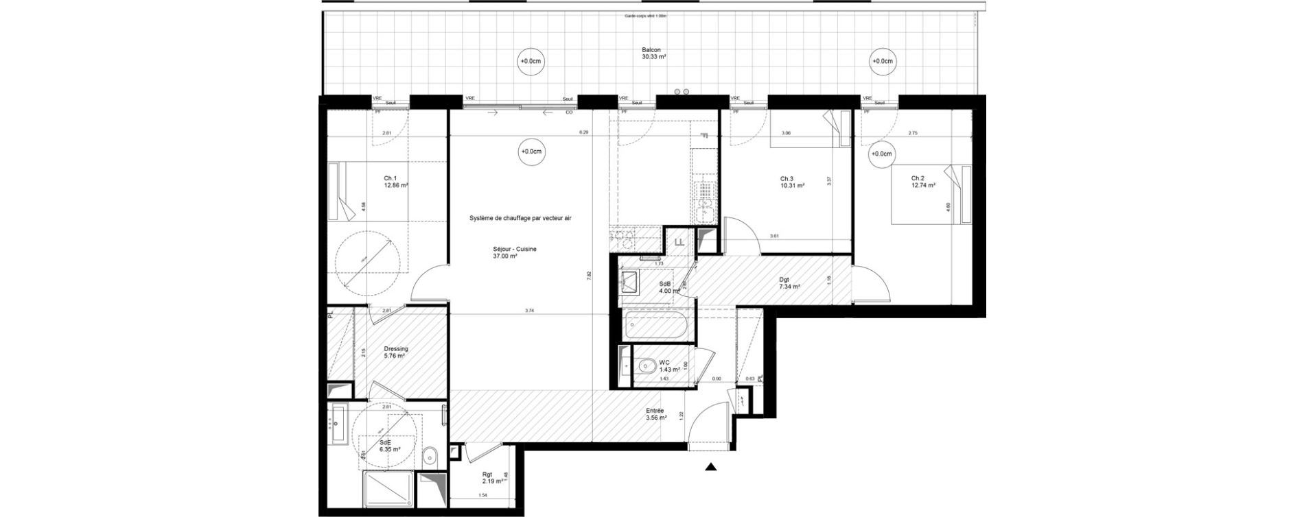 Appartement T4 de 103,54 m2 &agrave; Nantes Hauts pav&eacute;s - saint f&eacute;lix