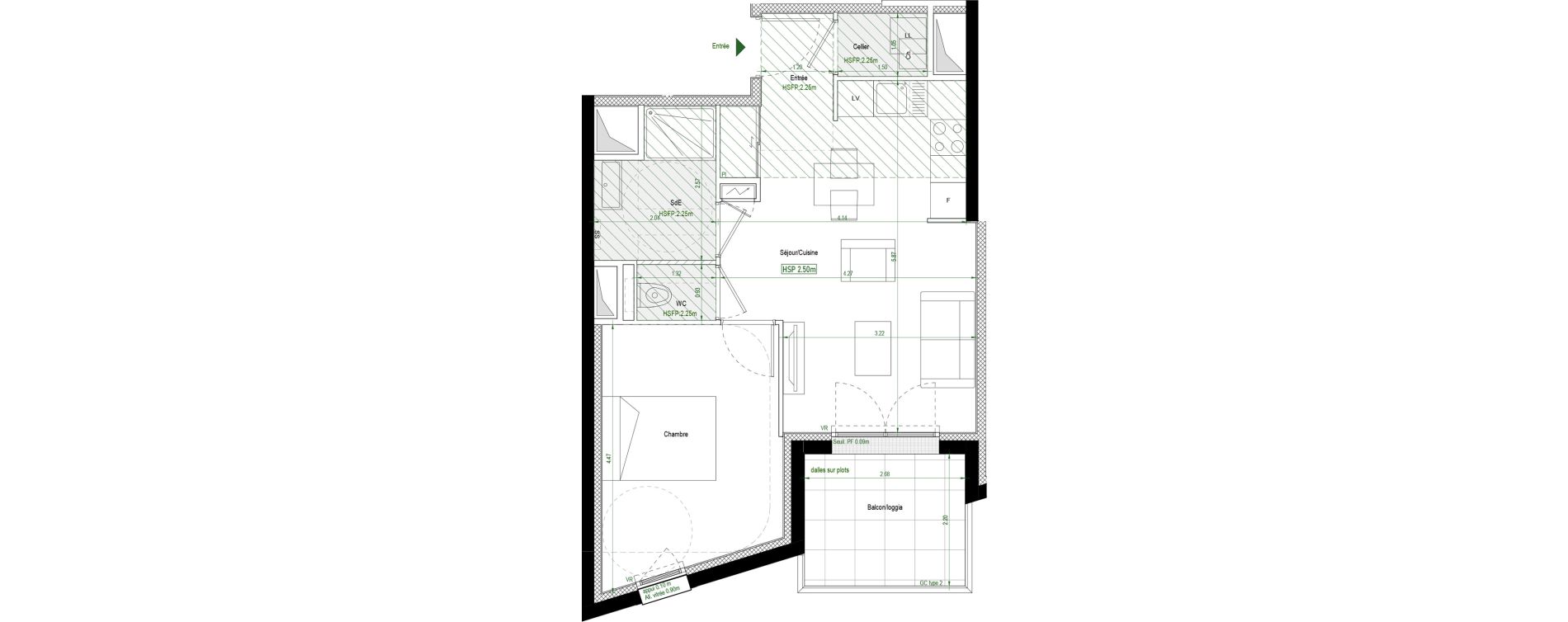 Appartement T2 de 43,00 m2 &agrave; Nantes Saint jacques