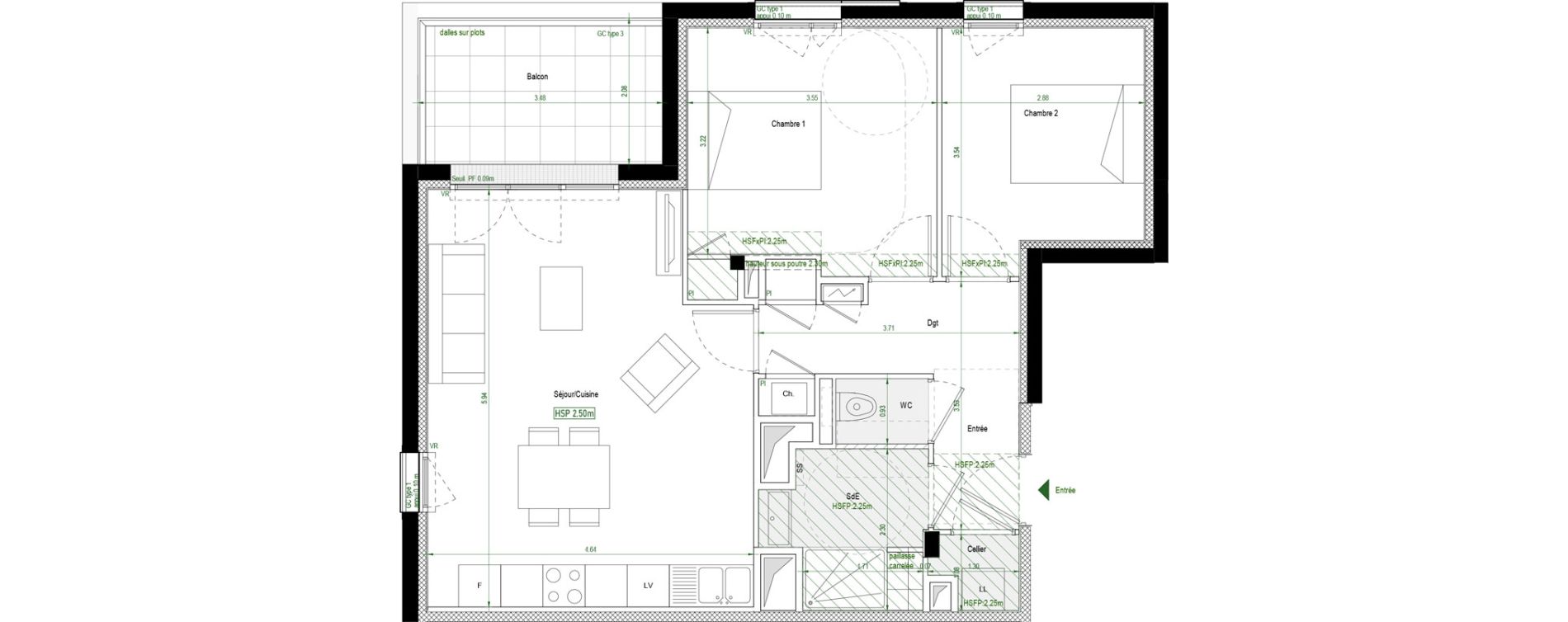 Appartement T3 de 62,50 m2 &agrave; Nantes Saint jacques