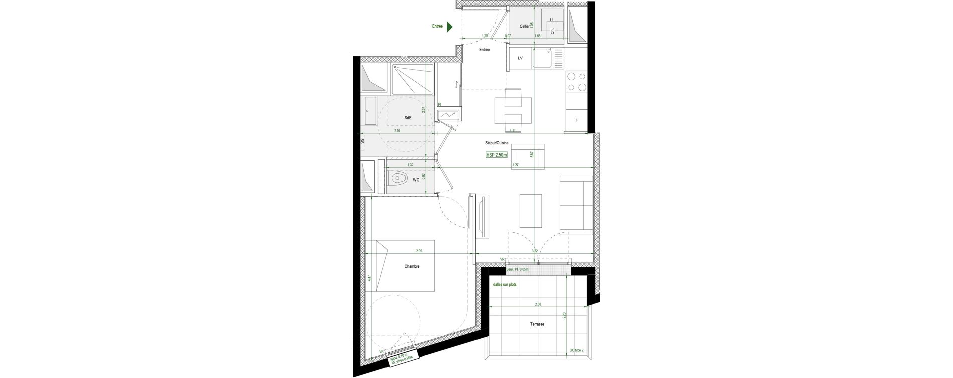 Appartement T2 de 43,00 m2 &agrave; Nantes Saint jacques