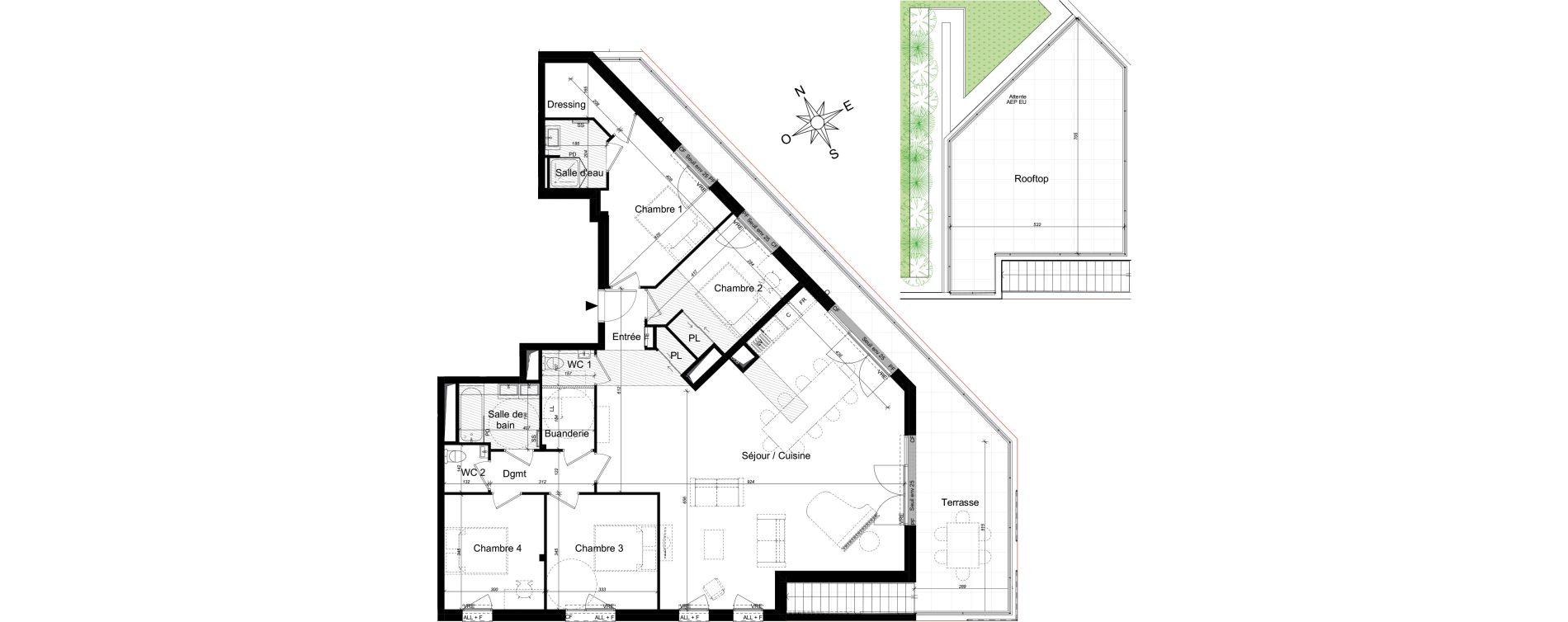 Appartement T5 de 131,48 m2 &agrave; Nantes Zola