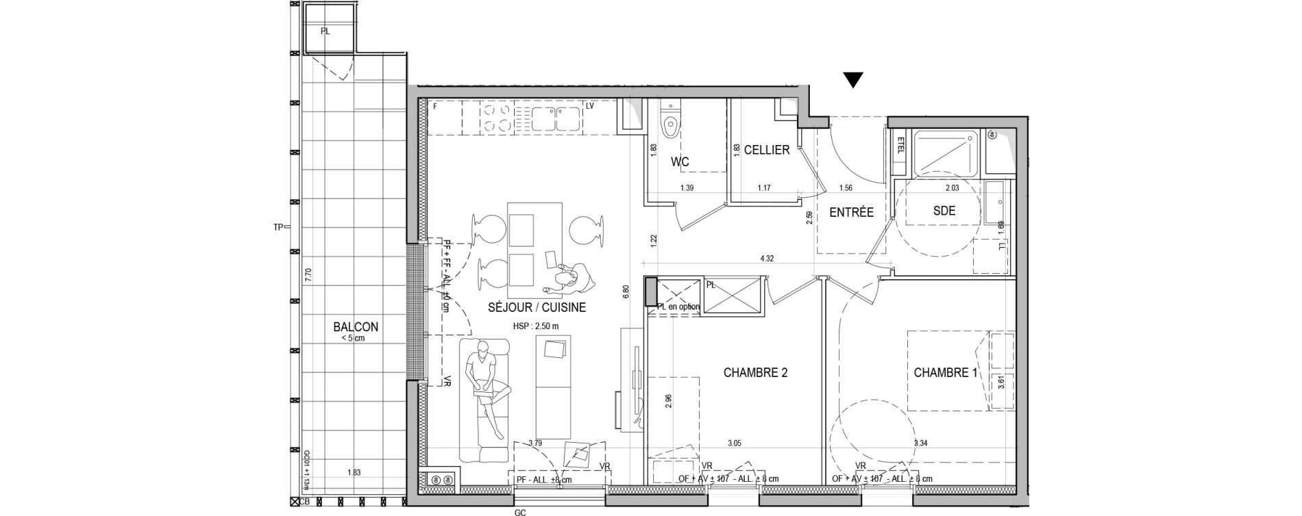 Appartement T3 de 64,50 m2 &agrave; Nantes Natur&eacute;o