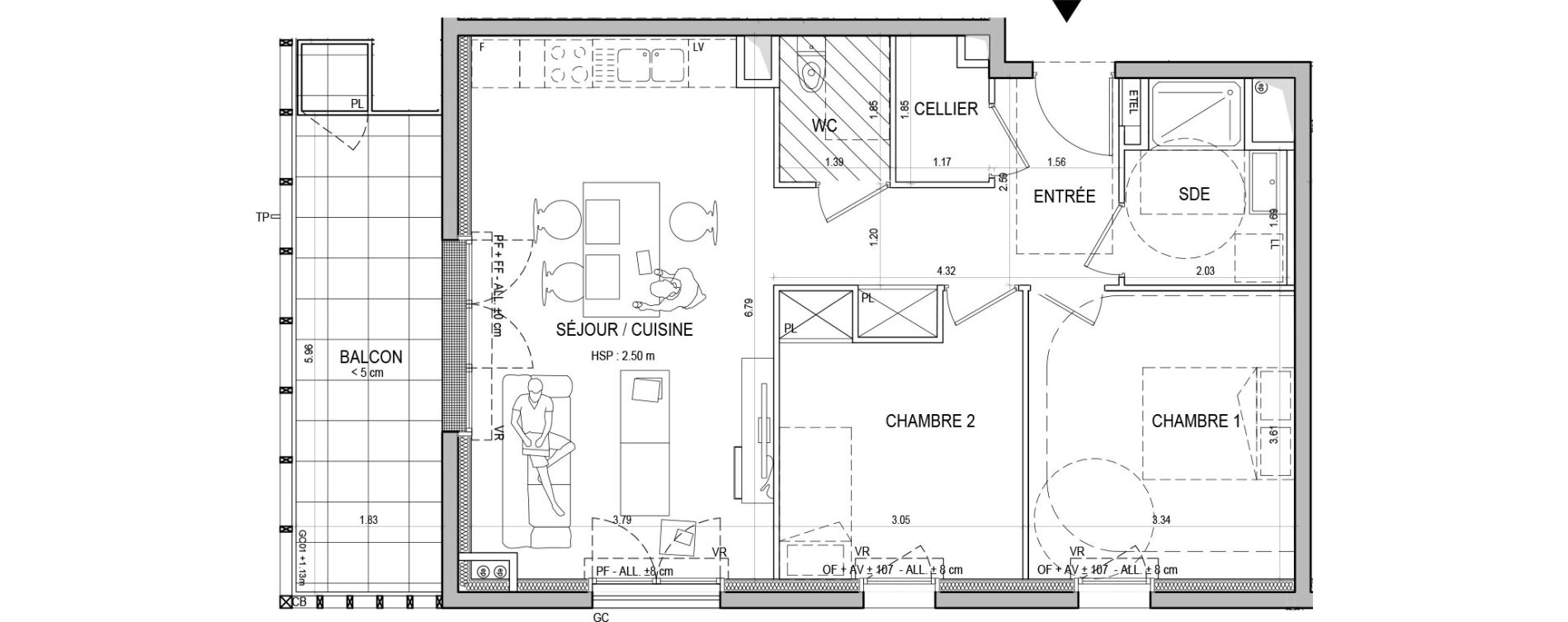 Appartement T3 de 64,50 m2 &agrave; Nantes Natur&eacute;o