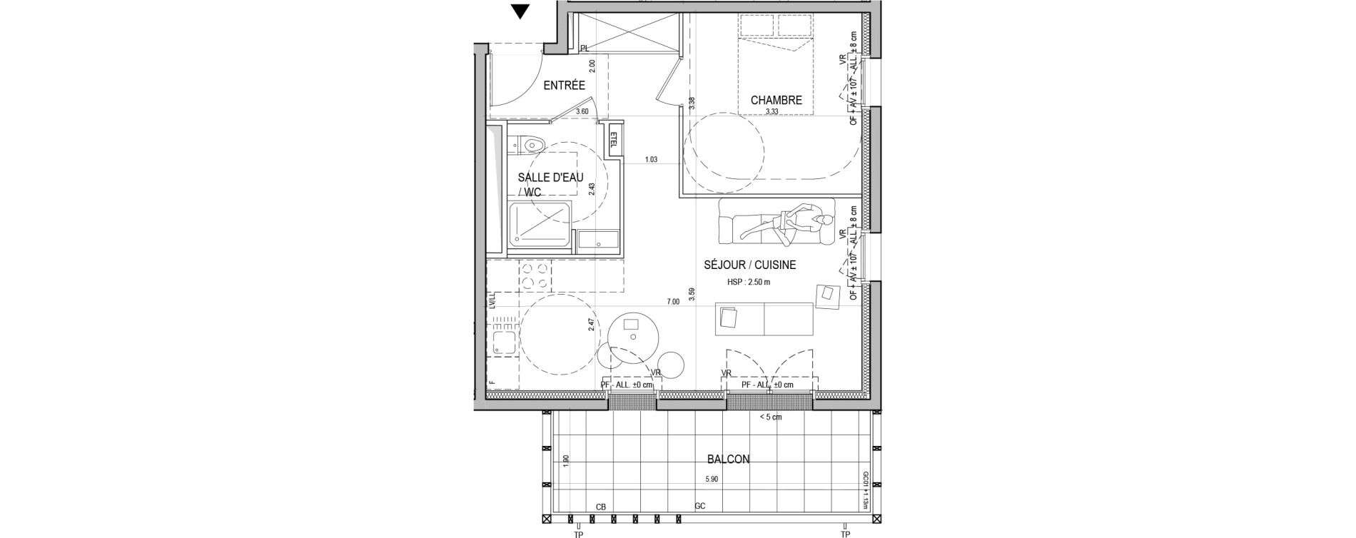 Appartement T2 de 45,70 m2 &agrave; Nantes Natur&eacute;o