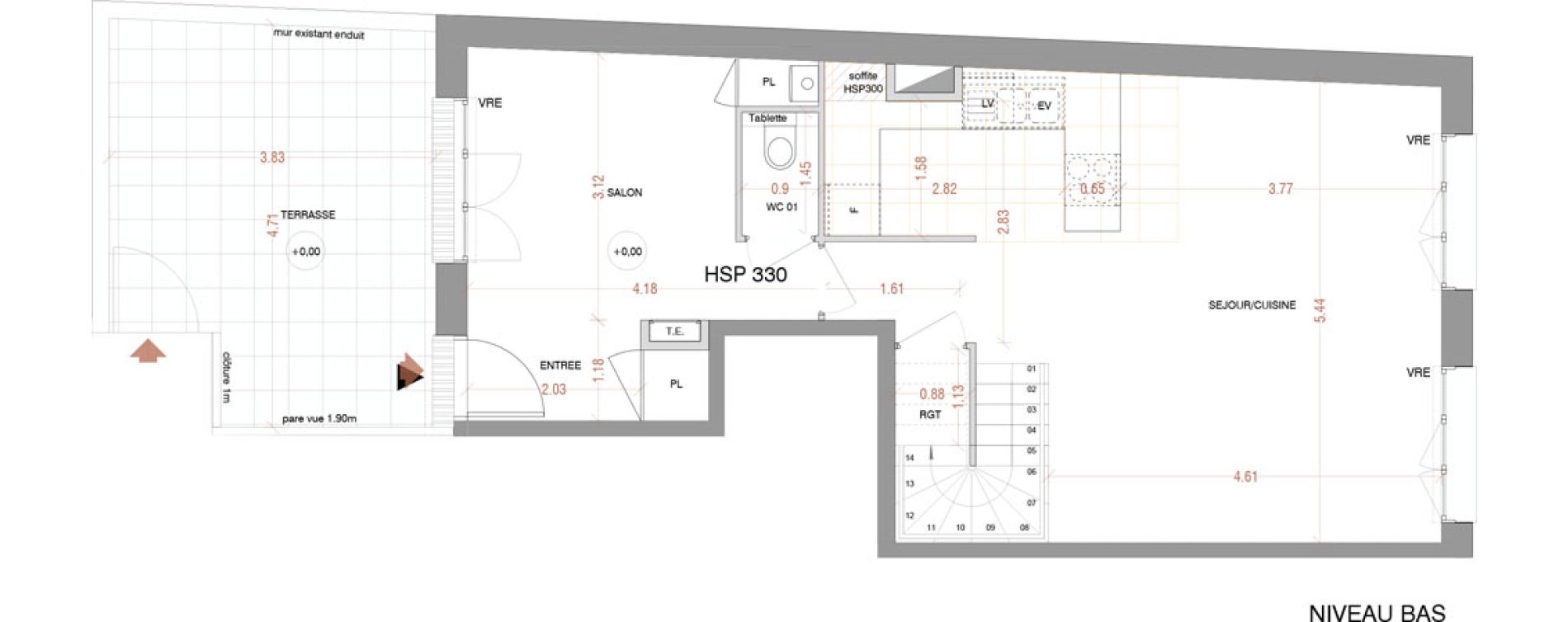 Duplex T4 de 95,65 m2 &agrave; Nantes R&eacute;publique