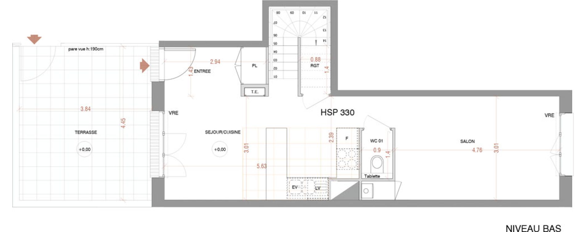 Duplex T4 de 80,97 m2 &agrave; Nantes R&eacute;publique