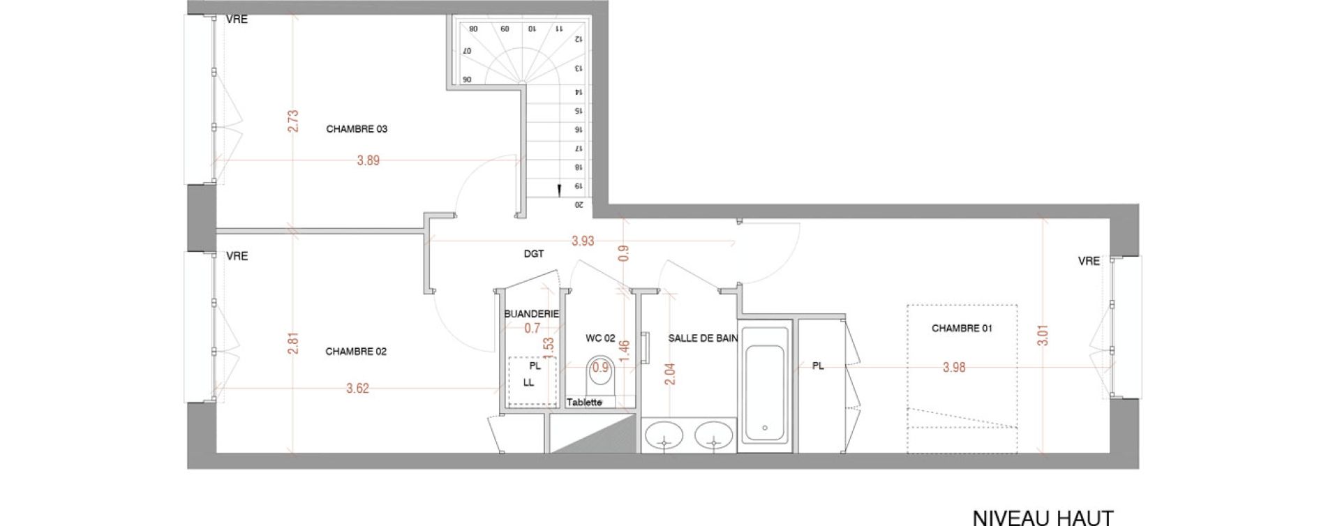 Duplex T4 de 80,97 m2 &agrave; Nantes R&eacute;publique