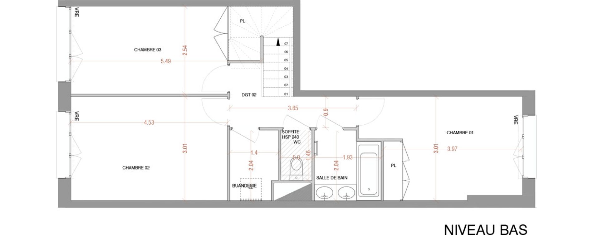 Souplex T4 de 100,84 m2 &agrave; Nantes R&eacute;publique