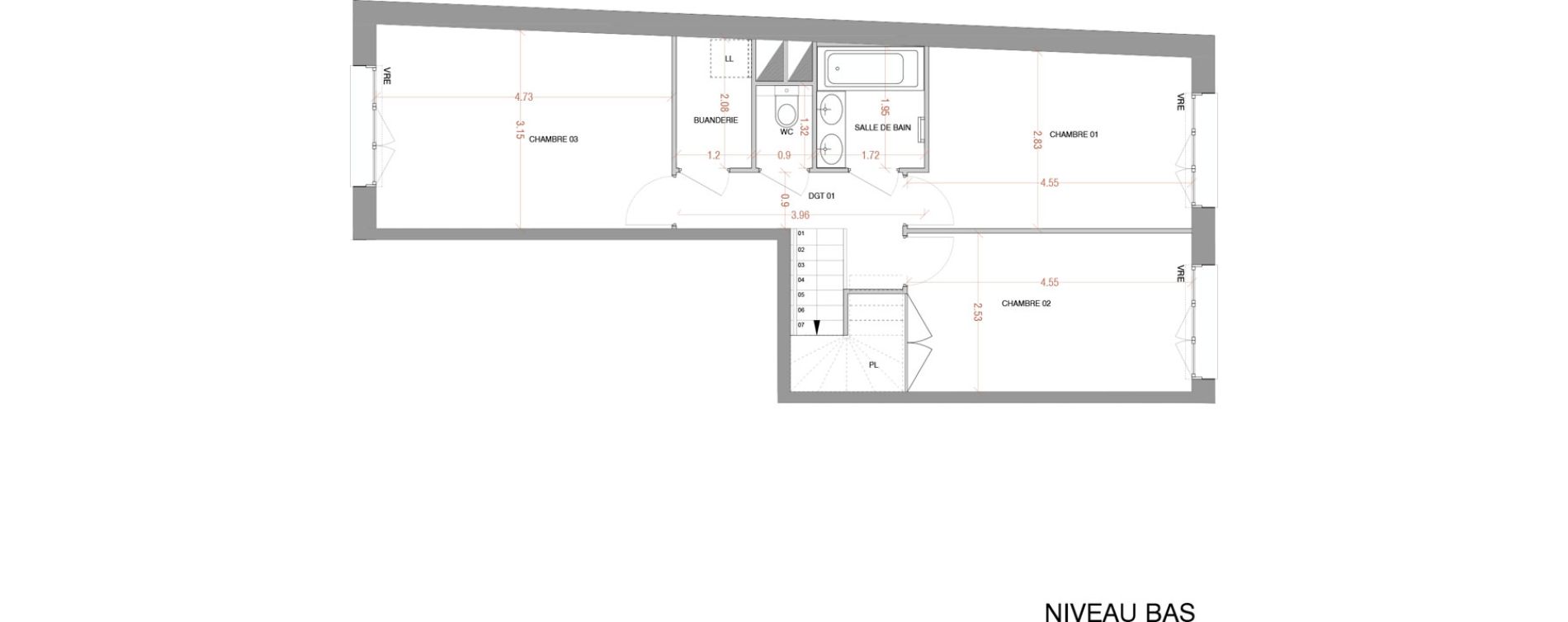 Souplex T4 de 99,94 m2 &agrave; Nantes R&eacute;publique