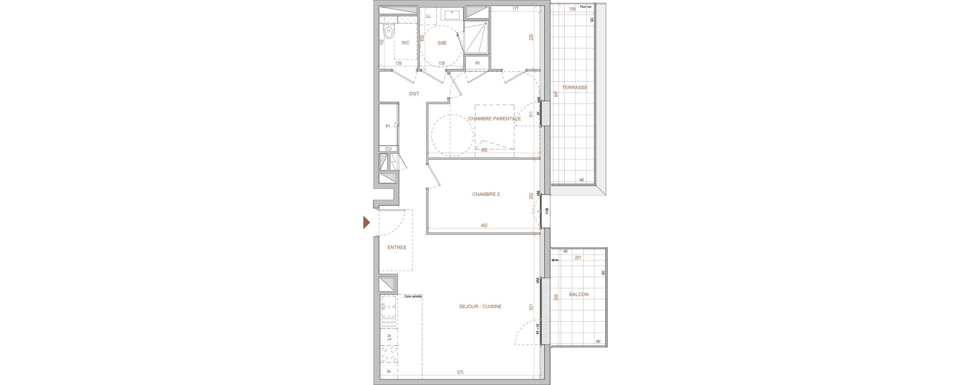 Appartement T3 de 72,30 m2 &agrave; Nantes Beausejour