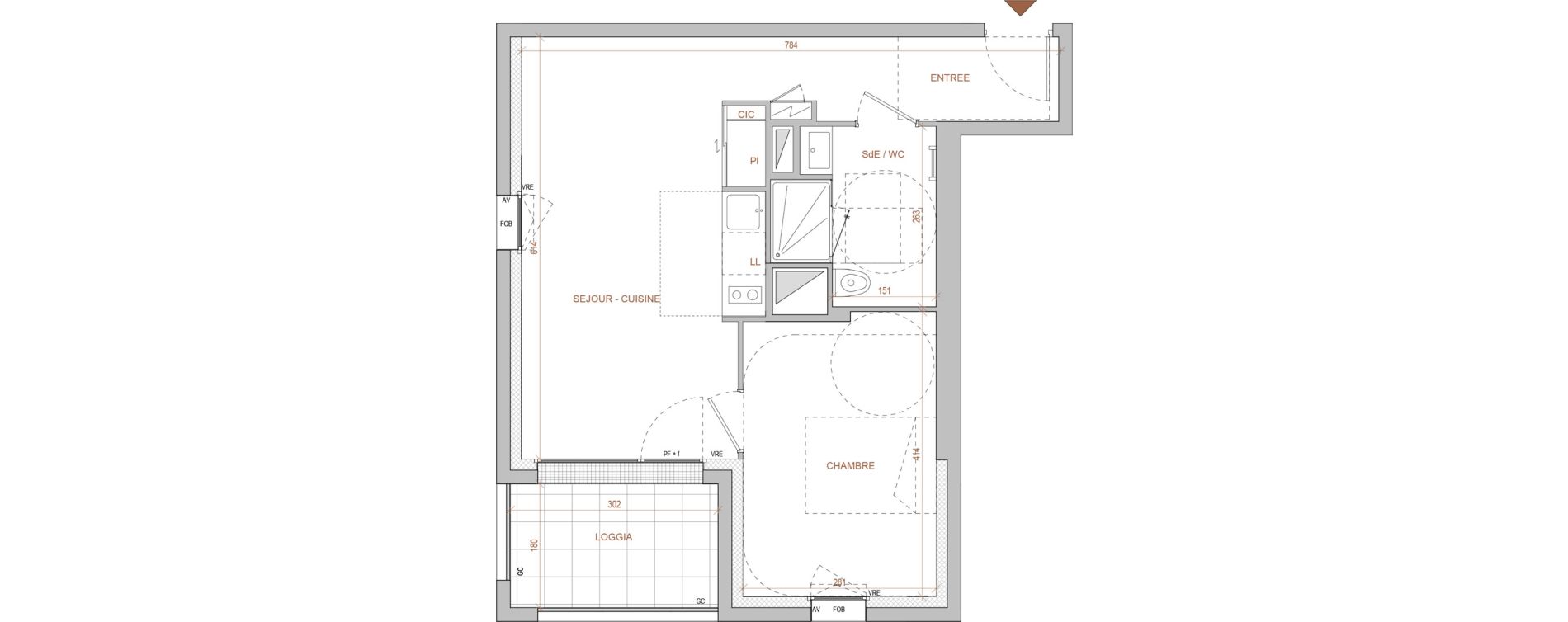 Appartement T2 de 43,30 m2 &agrave; Nantes Beausejour