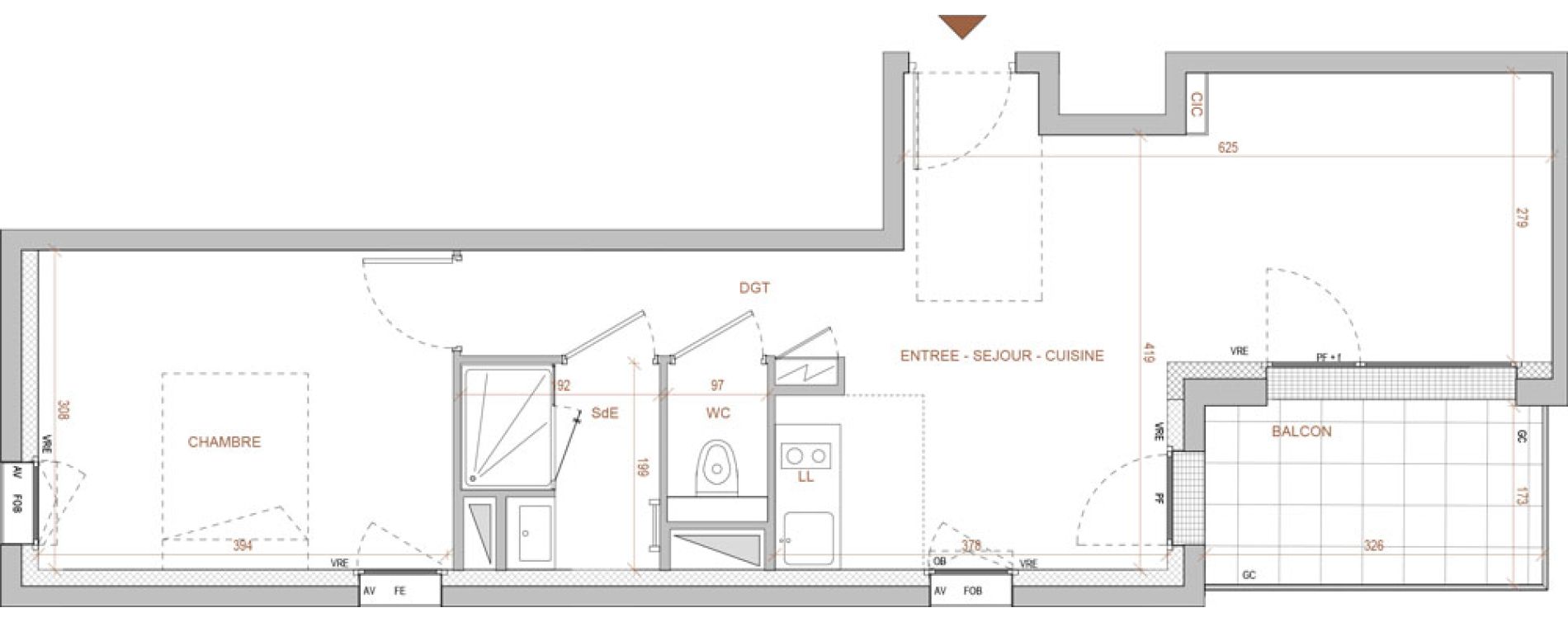 Appartement T2 de 45,50 m2 &agrave; Nantes Beausejour