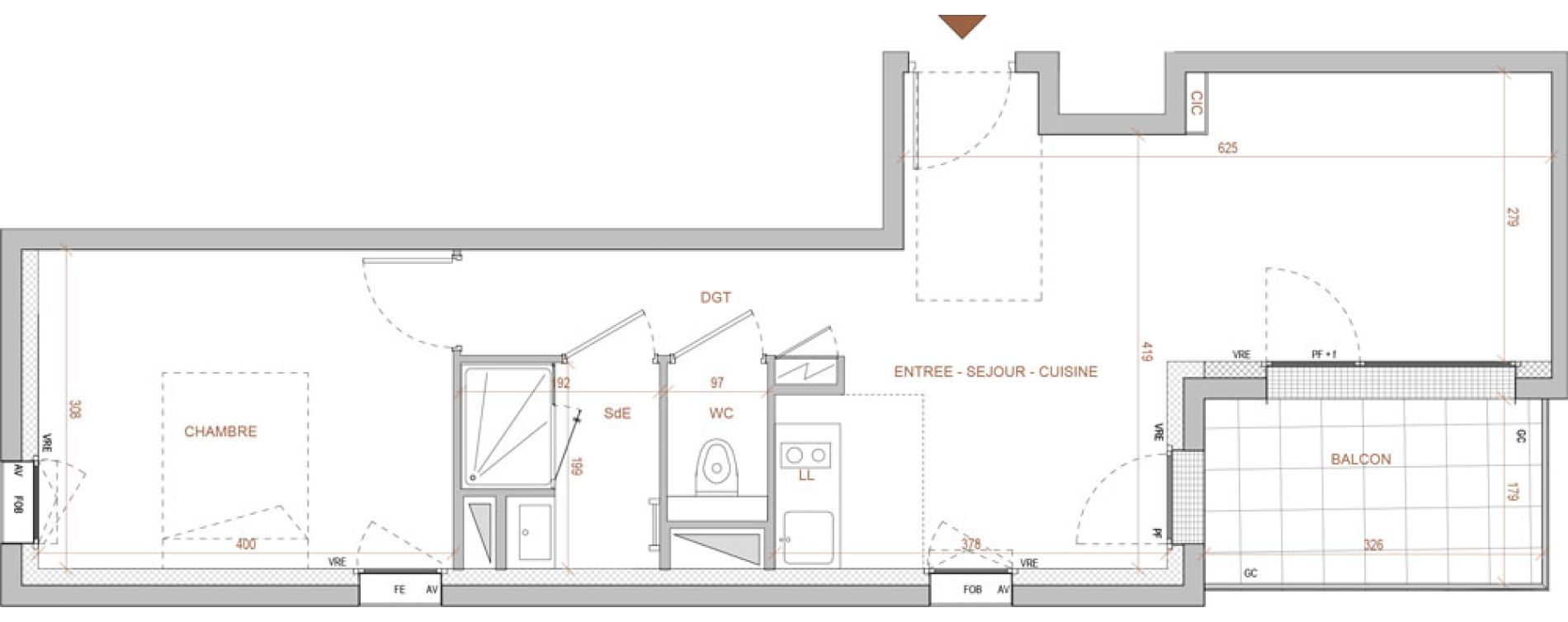 Appartement T2 de 45,50 m2 &agrave; Nantes Beausejour