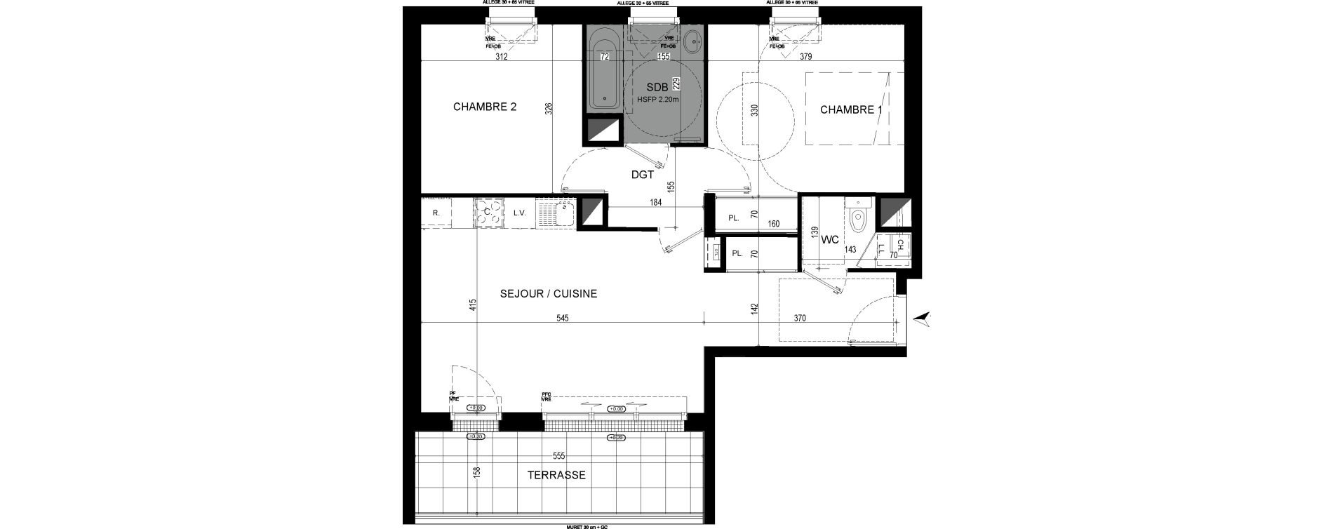 Appartement T3 de 61,31 m2 &agrave; Nantes Proce
