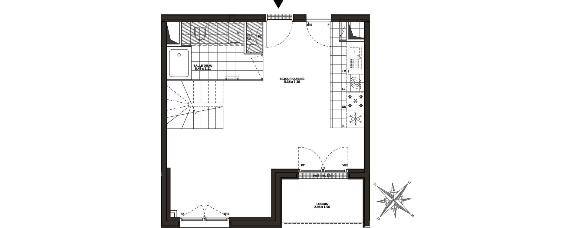Duplex T4 de 81,25 m2 &agrave; Nantes La botti&egrave;re