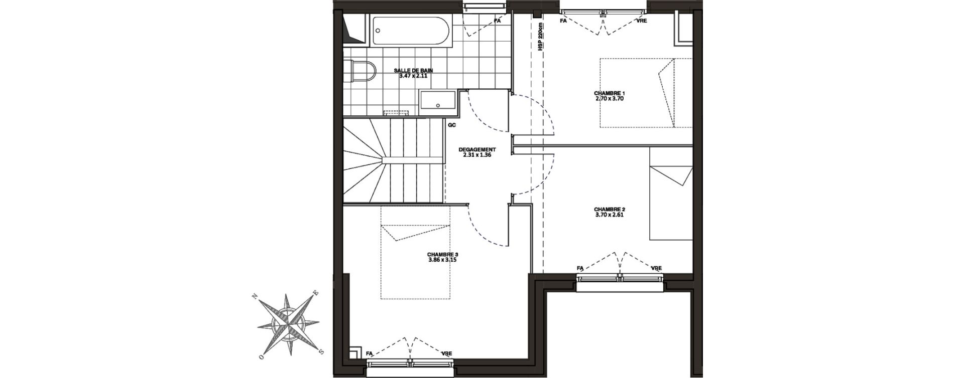 Duplex T4 de 81,25 m2 &agrave; Nantes La botti&egrave;re