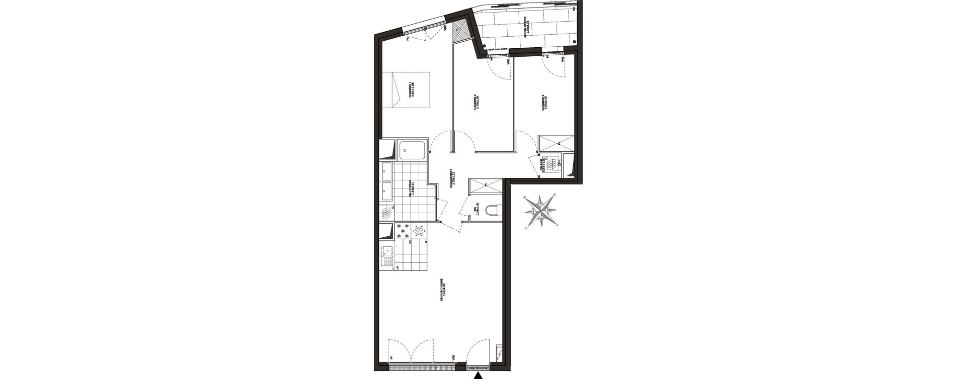 Appartement T4 de 75,59 m2 &agrave; Nantes La botti&egrave;re