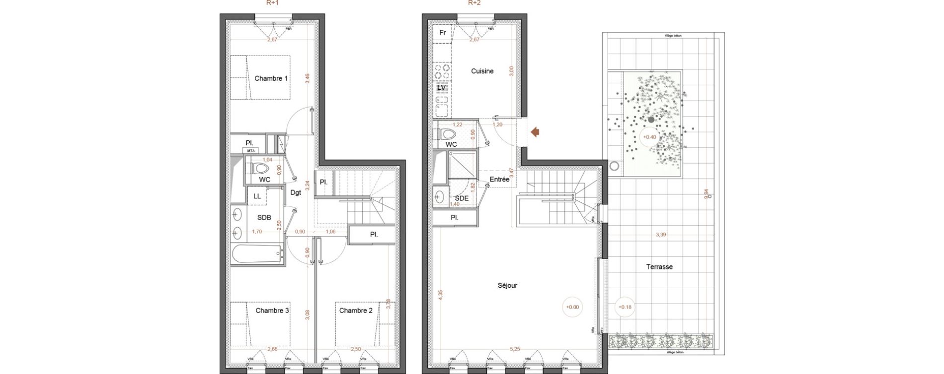 Appartement T4 de 78,86 m2 &agrave; Nantes Port boyer