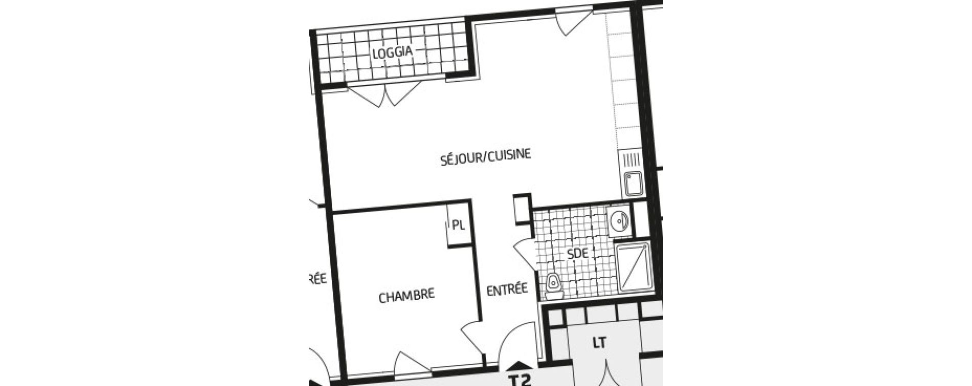 Appartement T2 de 49,49 m2 &agrave; Nantes Durantiere