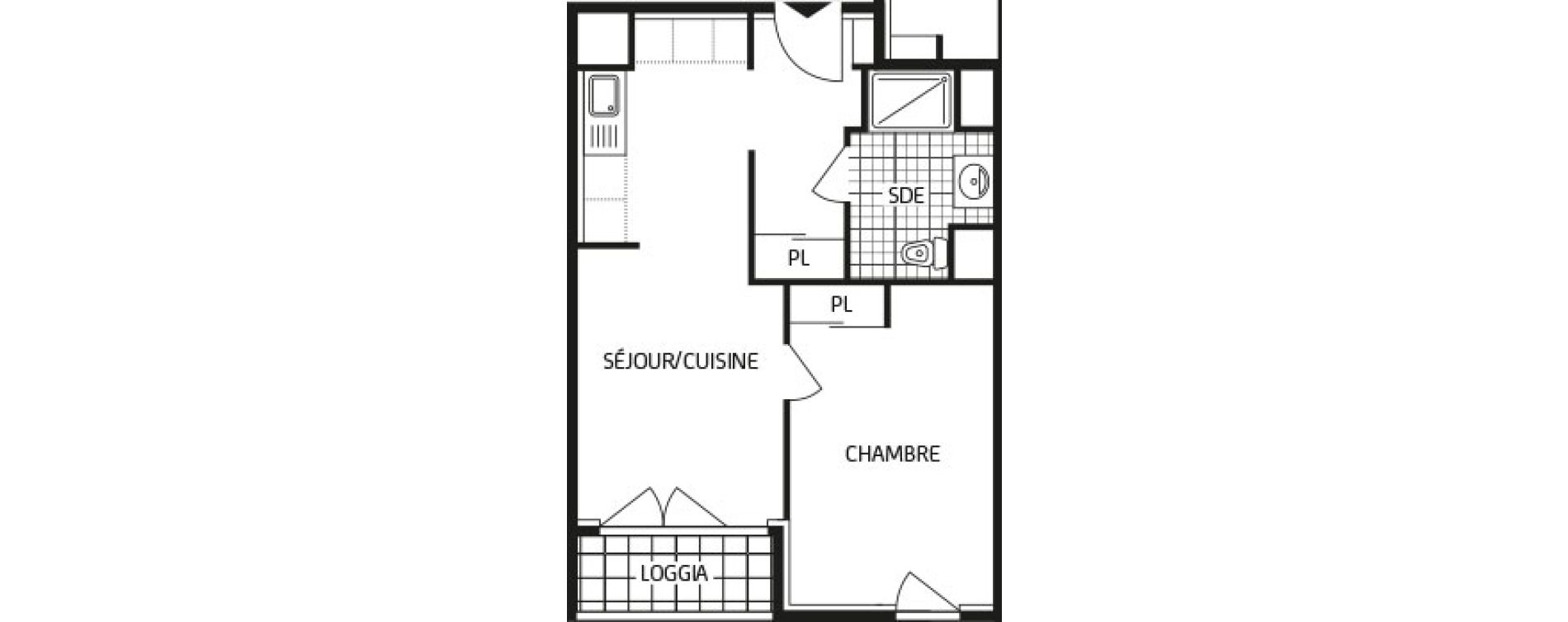 Appartement T2 de 39,82 m2 &agrave; Nantes Durantiere