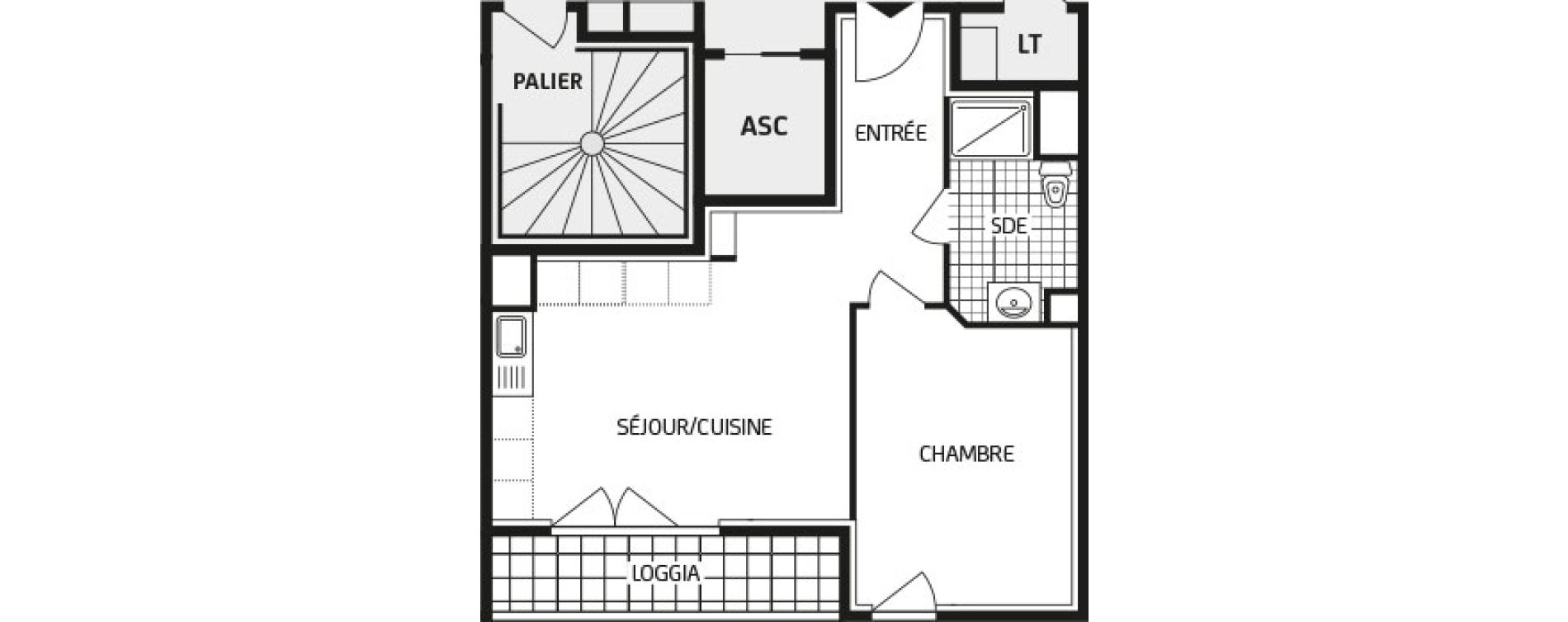 Appartement T2 de 39,87 m2 &agrave; Nantes Durantiere